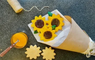 Ramo de Galletas de Flores Amarillas Ramo de Galletas de Flores Amarillas