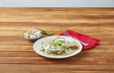 Enchiladas en salsa de champiñones Enchiladas en salsa de champiñones