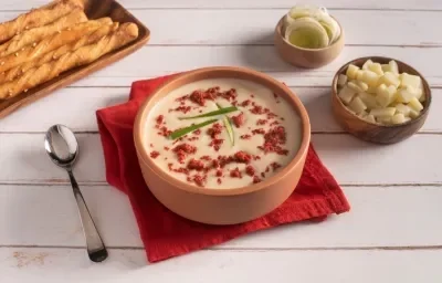 Crema de papa con poro