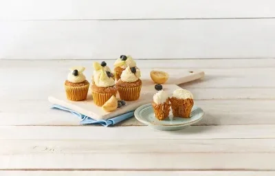 Cupcakes de plátano con guayaba Cupcakes de plátano con guayaba