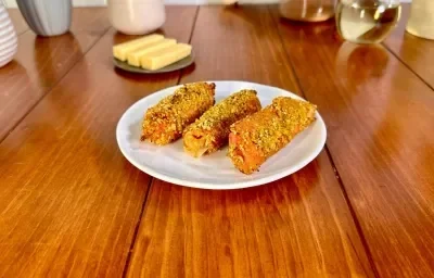 Rollitos de Jamón Crujientes Rellenos de Queso