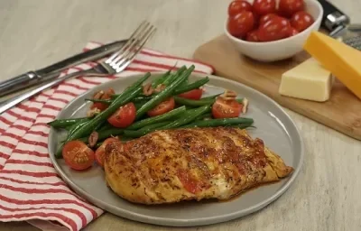 Abanico de pollo con 3 quesos Abanico de pollo con 3 quesos