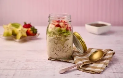 Overnight Oats de Quinoa y Frutos Tropicales Overnight Oats de Quinoa y Frutos Tropicales