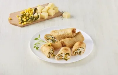 Chimichangas de rajas con crema