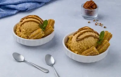 Helado de Dulce de Leche con Churros Helado de Dulce de Leche con Churros
