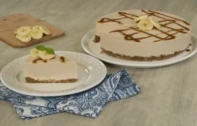 Cheesecake de plátano con dulce de leche Cheesecake de plátano con dulce de leche