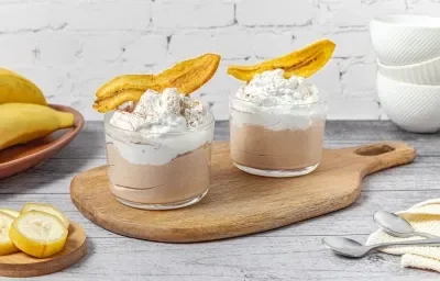 Mousse de chocolate con plátano