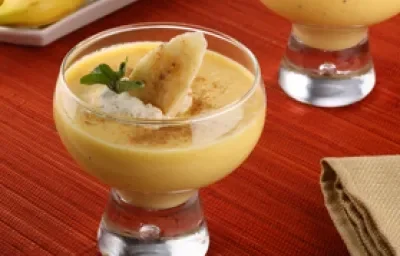 Crema de melocotón y plátano Crema de melocotón y plátano