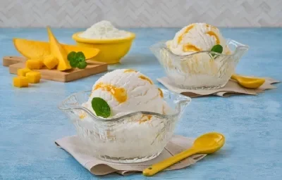 Helado de leche nido con mango