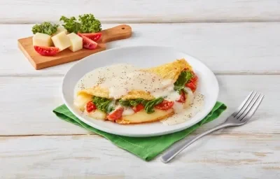 Omelette con espinaca y kale Omelette con espinaca y kale
