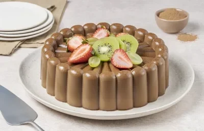 Gelatina de Moka con Frutas Gelatina de Moka con Frutas