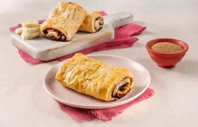 Strudel de chocolate con plátano Strudel de chocolate con plátano