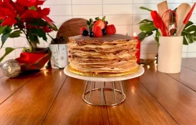 Pastel Mil Crepas de Chocolate