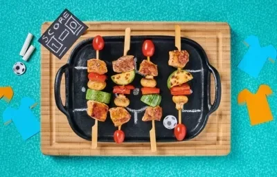Brochetas de Res con Vegetales Brochetas de Res con Vegetales