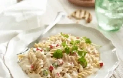 Fusilli cremoso con surimi Fusilli cremoso con surimi