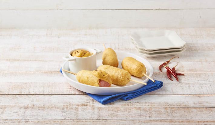 Banderillas con dip de mango y 3 chiles