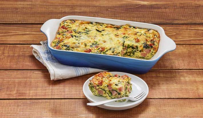 Quiche de espinaca y jamón