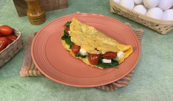 Omelette de Espinaca con Queso Panela