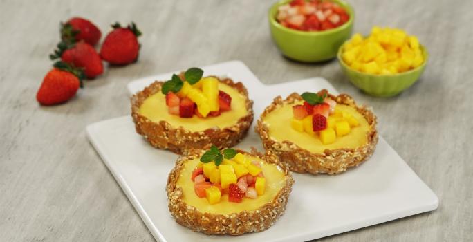 Mini tartas de mango