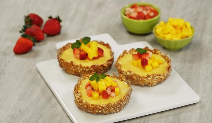 Mini tartas de mango