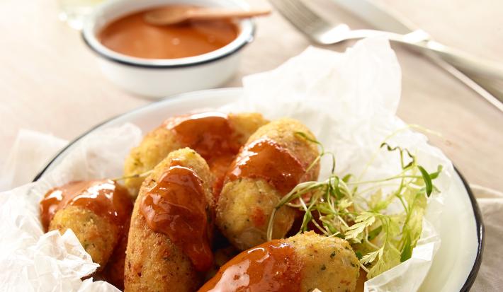 Croquetas de pollo en pipián