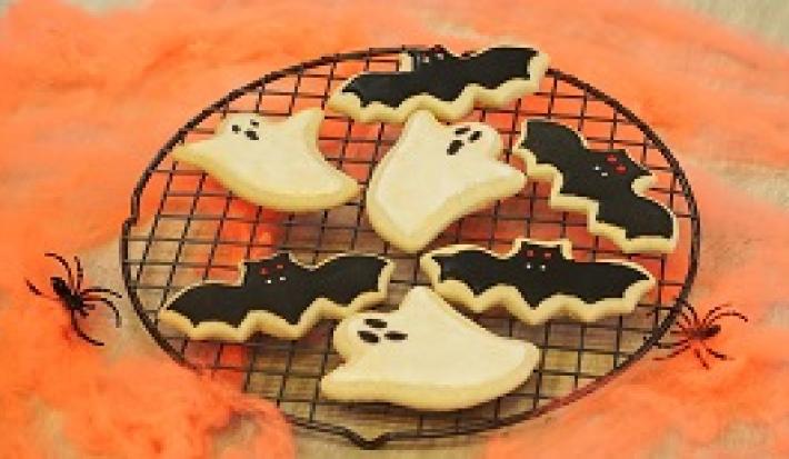 Galletas de fantasma y murciélagos