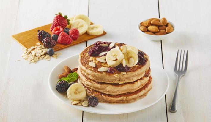 Hot cakes de plátano con avena