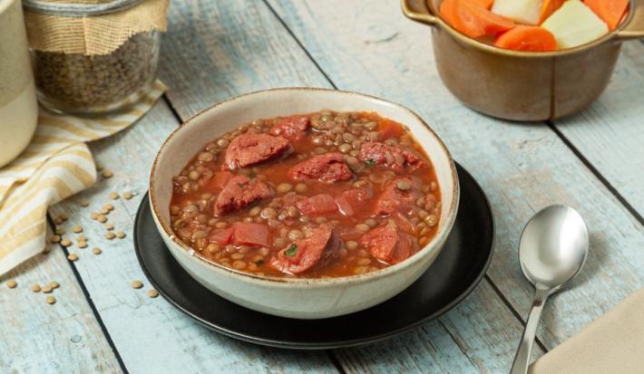 Sopa de Lentejas con Chorizo