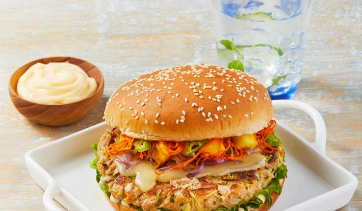 Hamburguesa de atún con calabaza