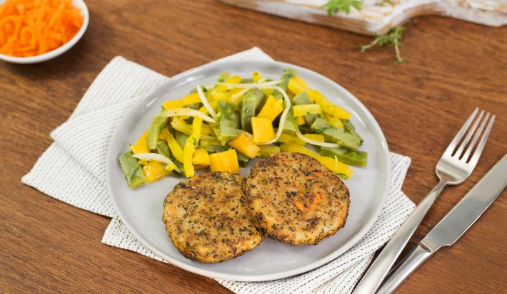 Tortitas de papa con verduras