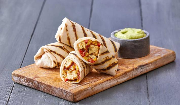 Burritos de pollo con guacamole