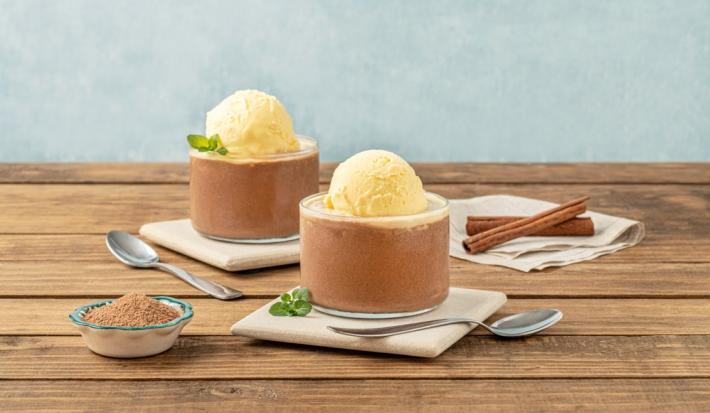 Postre de Chocolate con Helado