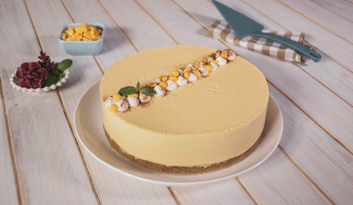 Cheesecake de elote con rompope