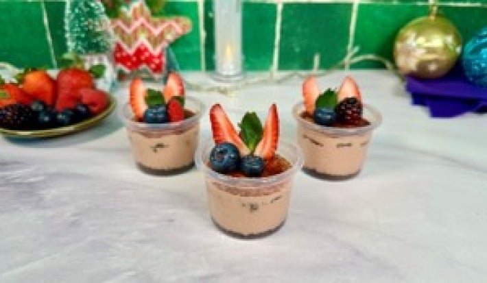 Choco-Cheesecake Deslactosado en Vaso