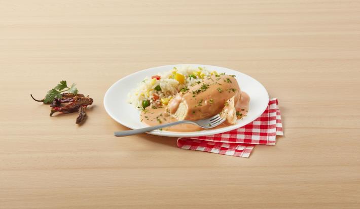 Pollo en crema de chipotle