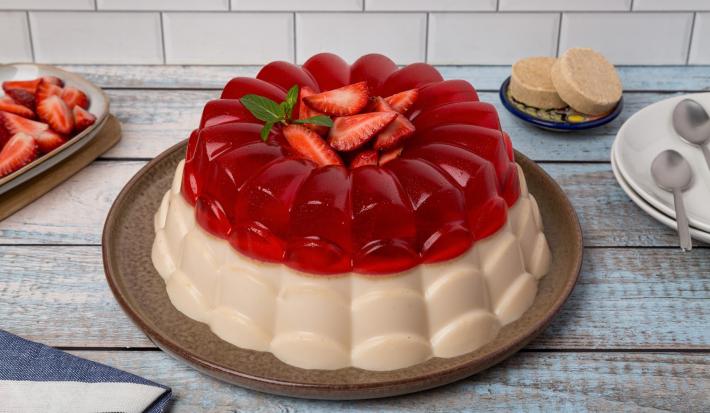 Gelatina de Mazapán con Fresa