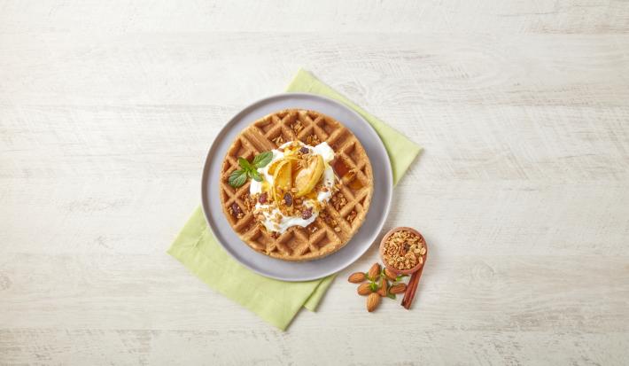 Waffle pay de manzana
