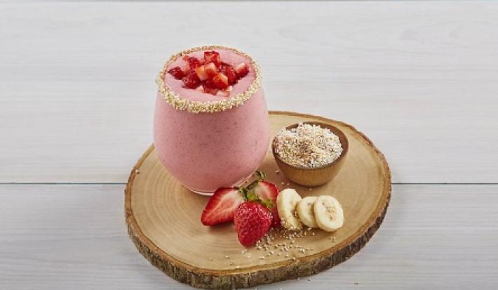 Licuado de amaranto con fresa