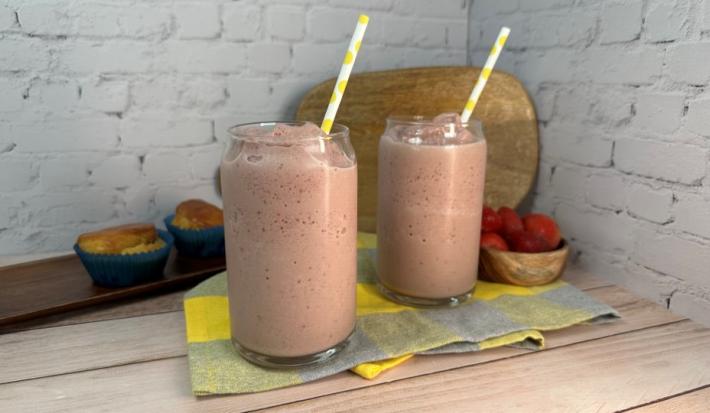 Frappé de cocoa, plátano y coco