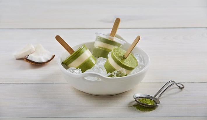 Paletas heladas matcha coco Paletas heladas matcha coco