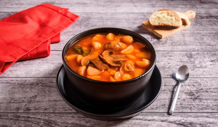 Sopa de papa con champiñon