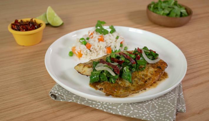 Pescado con acelgas