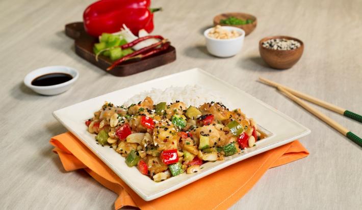 Pollo oriental con verduras