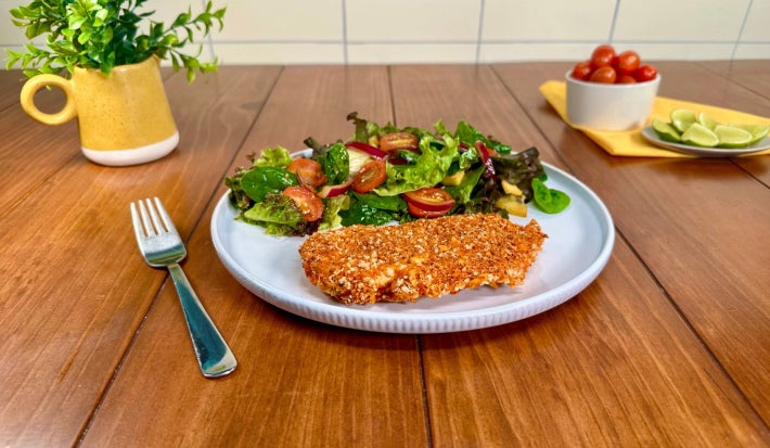 Milanesa Crunchy con Ensalada