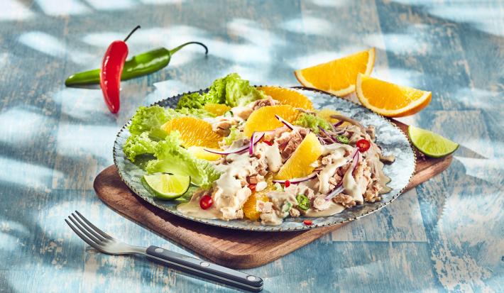 Ensalada de atún con cítricos