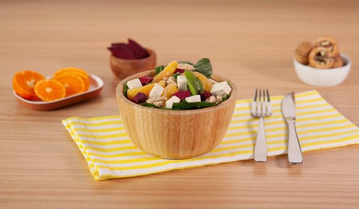 ENSALADA con VINAGRETA de MANDARINA y JENGIBRE