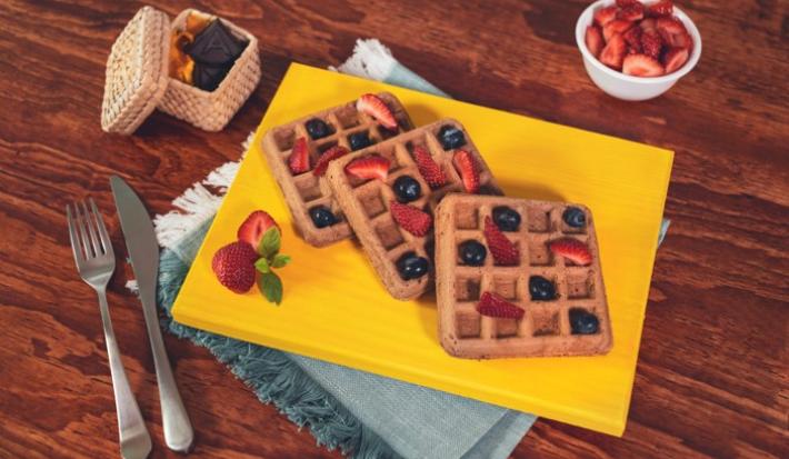 WAFFLES de CHOCOLATE preparados con Chocolate ABUELITA® Reducido en Azúcar