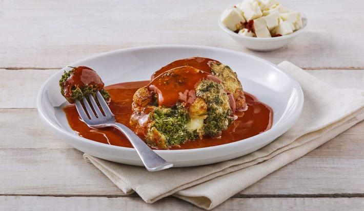 Tortitas de huauzontles con salsa pasilla deslactosada