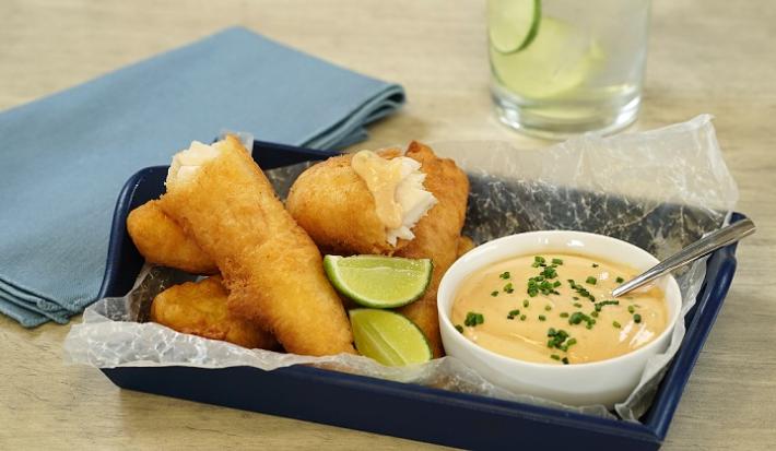 Tiras de pescado rebozado Tiras de pescado rebozado