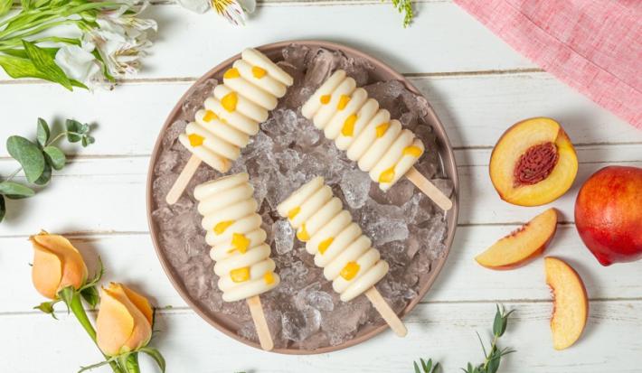 Paletas de Duraznos con Crema